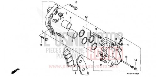 CYLINDRE FREIN AVANT VT600CX de 1999
